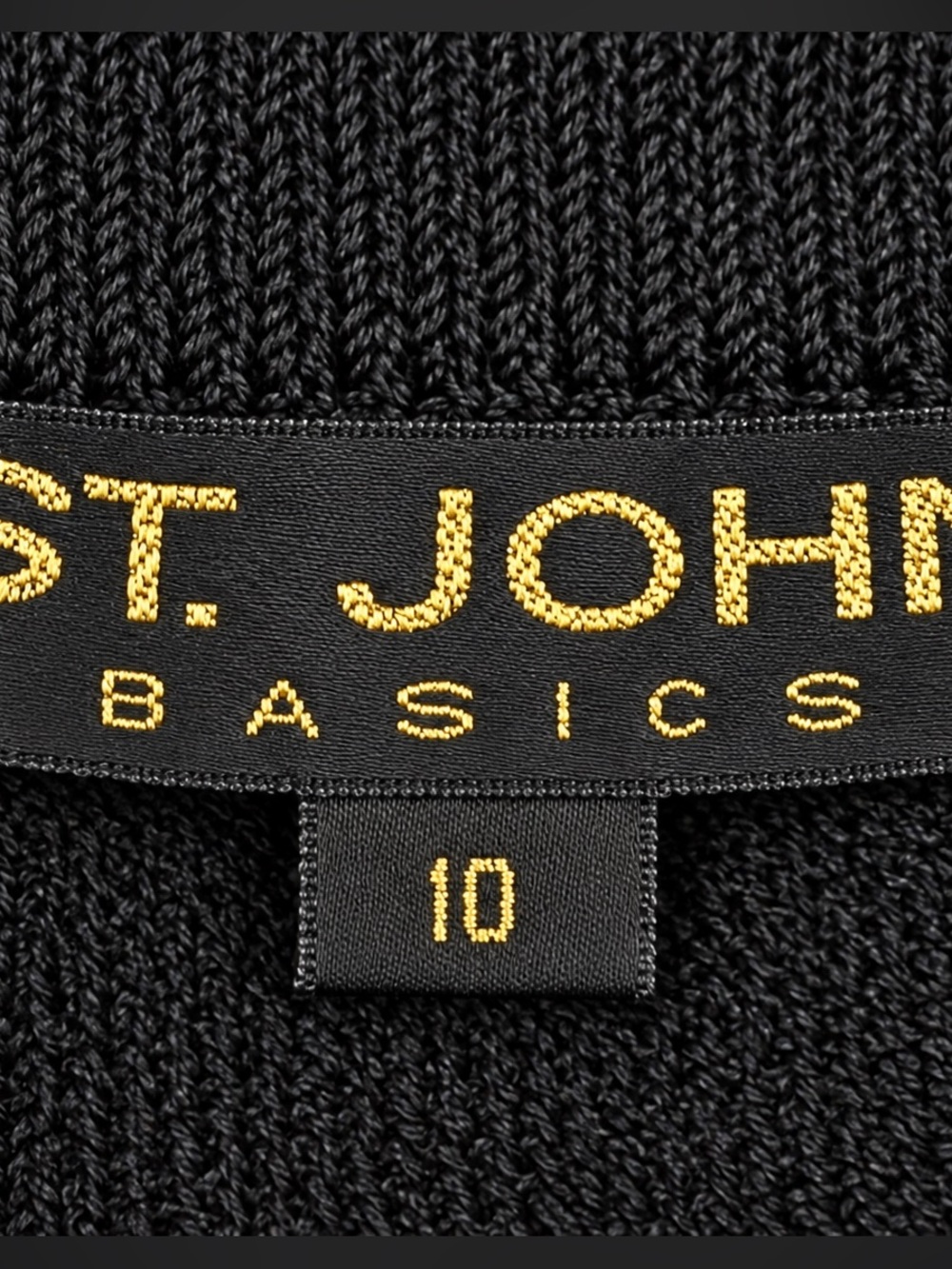 ST JOHN BASICS Marie Gray Black Santana Knit Pencil Skirt Classic Wool Blend 10 - Picture 4 of 4